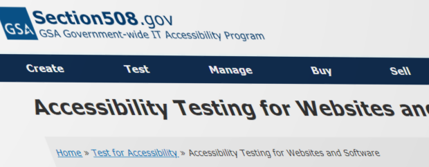 Screenshot of the website section508 dot gov